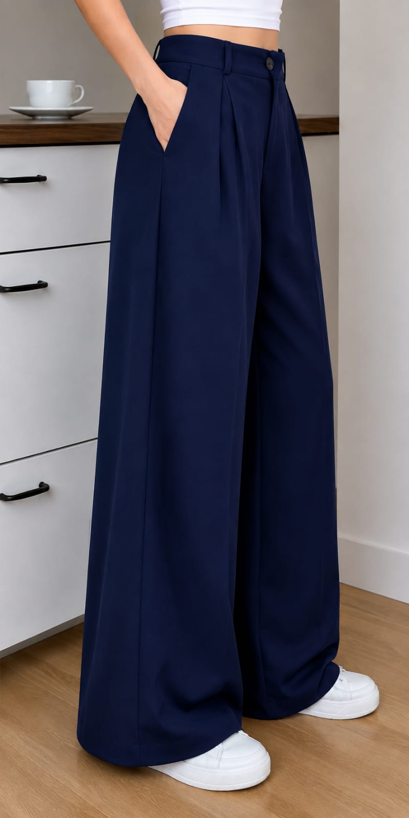 Women's Trending Korean Wide Leg Pants - Imported Poly Cotton Lycra Stretchable Fabric