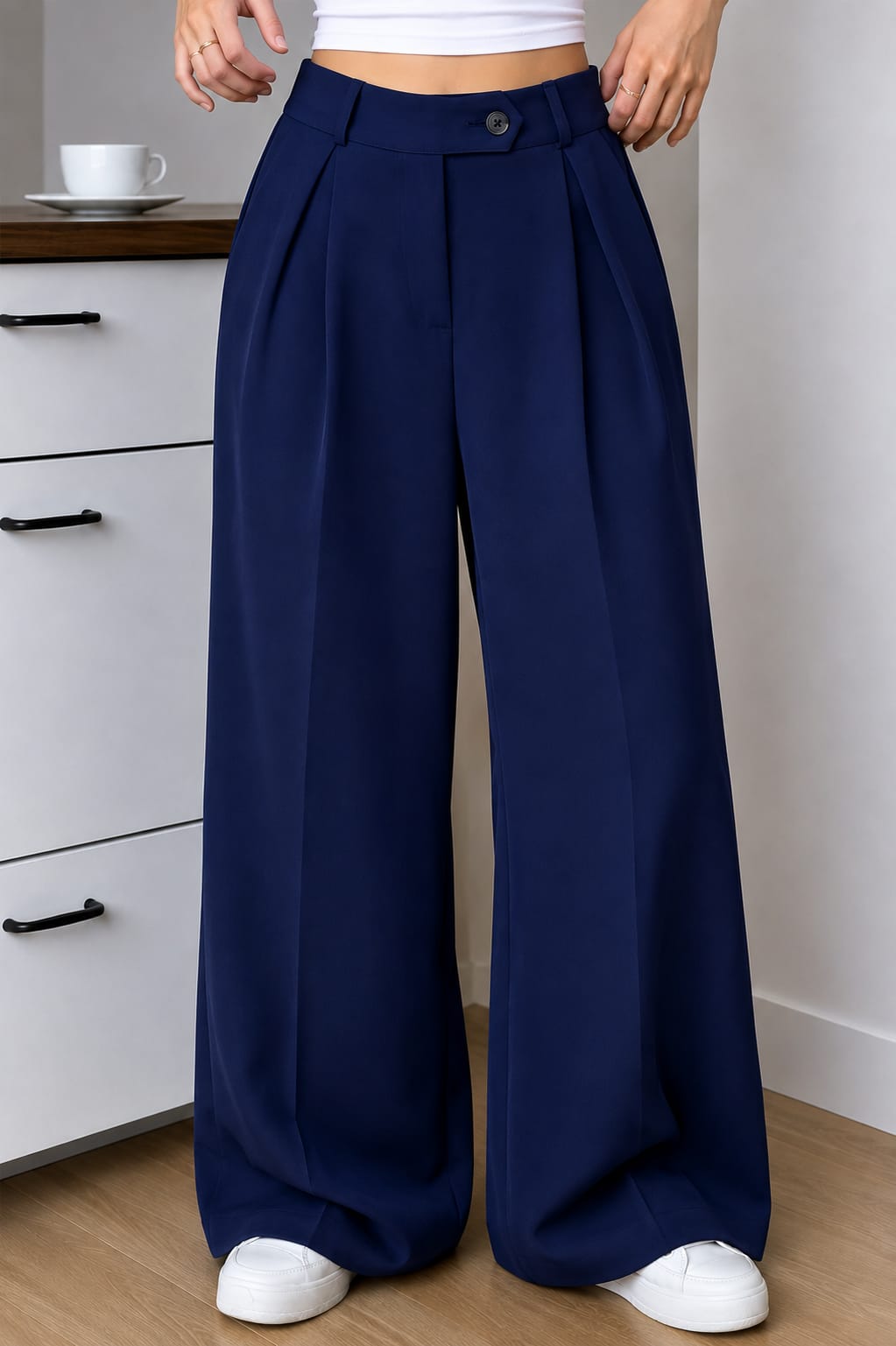 Women's Trending Korean Wide Leg Pants - Imported Poly Cotton Lycra Stretchable Fabric