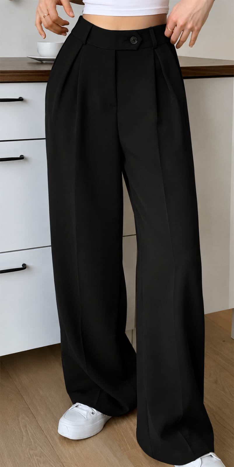 Women's Trending Korean Wide Leg Pants - Imported Poly Cotton Lycra Stretchable Fabric