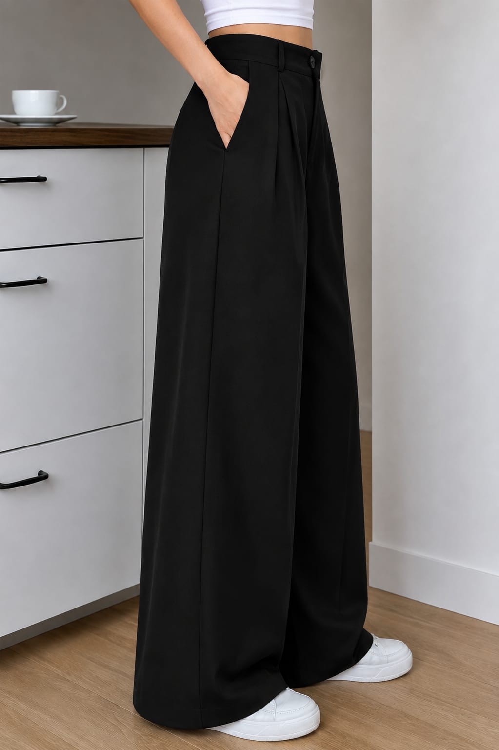Women's Trending Korean Wide Leg Pants - Imported Poly Cotton Lycra Stretchable Fabric