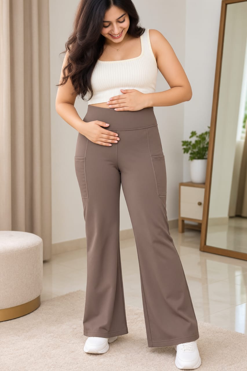 High Waist Flare Yoga Pants with Side Pockets – Women’s Sculpting Bootcut Leggings