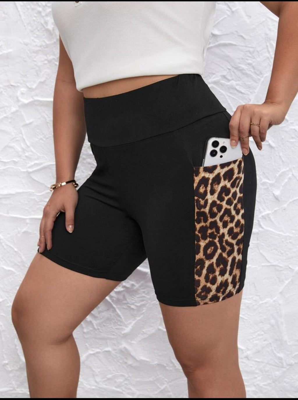 Tiger Print Side Strip Gym Yoga Daily Wear Shorts