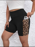 Tiger Print Side Strip Gym Yoga Daily Wear Shorts