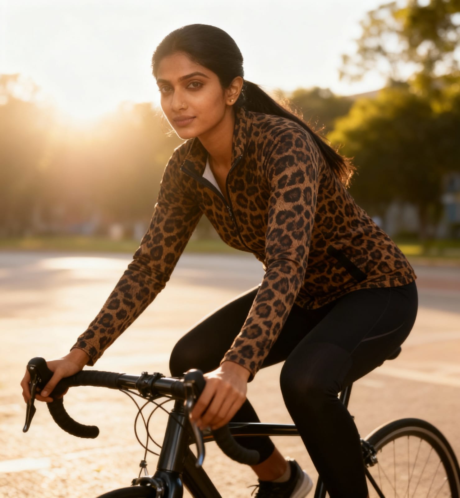 Leopard Print Women’s Full-Zip Athletic Jacket